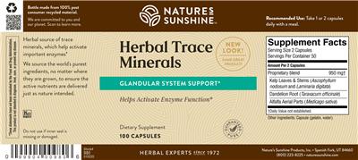 Photo of the Nature's Sunshine Herbal Trace Minerals label