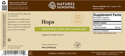 Photo of the Nature's Sunshine Hops label