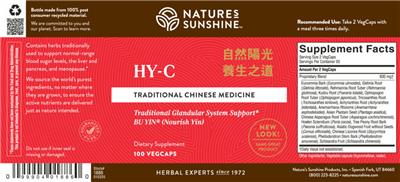 Photo of the Nature's Sunshine HY-C label