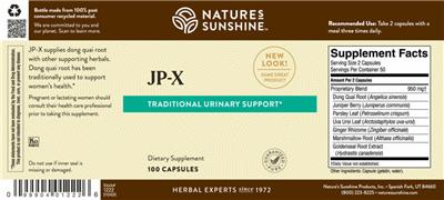 Photo of the Nature's Sunshine JP-X label