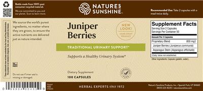 Photo of the Nature's Sunshine Juniper Berries label