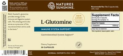 Photo of the Nature's Sunshine L-Glutamine label