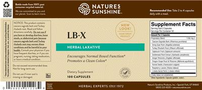 Photo of the Nature's Sunshine LB-X label