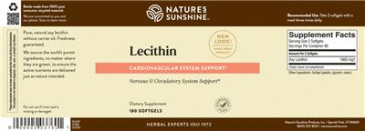 Photo of the Nature's Sunshine Lecithin label