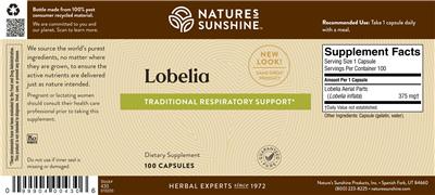 Photo of the Nature's Sunshine Lobelia label
