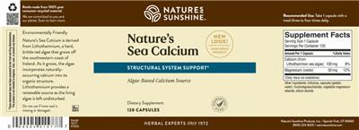 Photo of the Nature's Sunshine Nature's Sea Calcium label