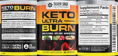 Photo of the Silver Sage Nutrition Keto Ultra Burn label