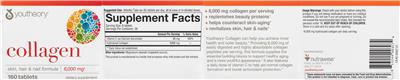 Photo of the youtheory Collagen 6,000 mg label