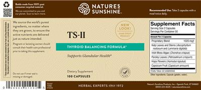Photo of the Nature's Sunshine TS-II label