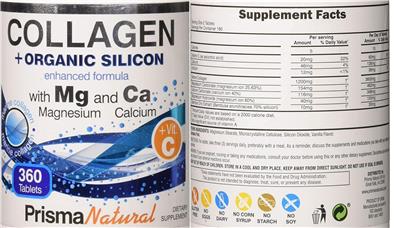 Photo of the Prisma Natural Collagen + Organic Silicon label