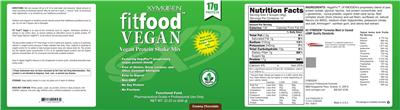 Photo of the XYMOGEN FITFood Vegan Protein Shake Mix Creamy Chocolate label