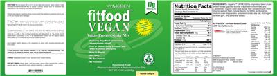 Photo of the XYMOGEN FITFood Vegan Protein Shake Mix Vanilla Delight label