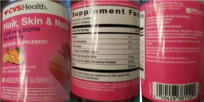 Photo of the CVS Health Hair, Skin & Nails label