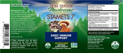 Photo of the Host Defense Mushrooms Stamets 7 label