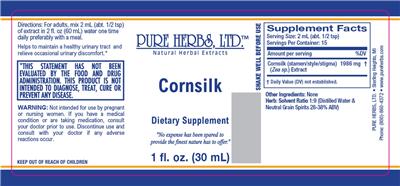 Photo of the Pure Herbs Cornsilk label