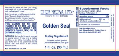 Photo of the Pure Herbs Golden Seal label
