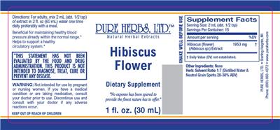 Photo of the Pure Herbs Hibiscus Flower label