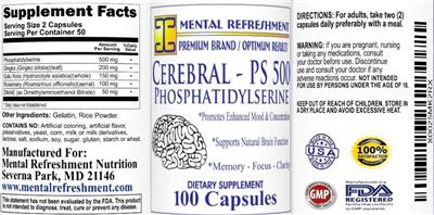 Photo of the Mental Refreshment Cerebral - PS 500 label