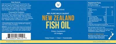 Photo of the Antler Farms New Zealand Fish Oil label