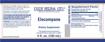 Photo of the Pure Herbs Elecampane label