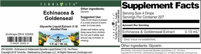 Photo of the TerraVita Echinacea & Goldenseal label