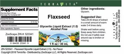 Photo of the TerraVita Flaxseed label