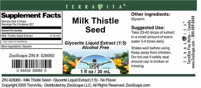 Photo of the TerraVita Milk Thistle Seed label