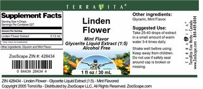 Photo of the TerraVita Linden Flower Mint Flavor label