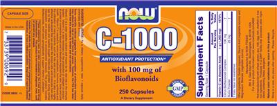 Photo of the NOW C-1000 With 100 mg Of Bioflavonoids label