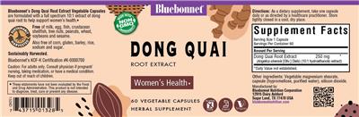 Photo of the Bluebonnet Dong Quai Root Extract label