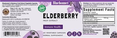 Photo of the Bluebonnet Elderberry Fruit Extract label