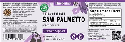 Photo of the Bluebonnet Extra-Strength Saw Palmetto Berry Extract label