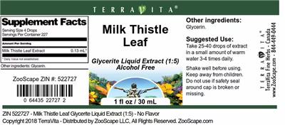 Photo of the TerraVita Milk Thistle Leaf label