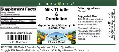 Photo of the TerraVita Milk Thistle & Dandelion label
