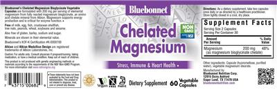 Photo of the Bluebonnet Chelated Magnesium label