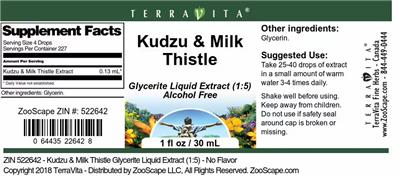 Photo of the TerraVita Kudzu & Milk Thistle label