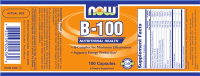 Photo of the NOW B-100 label