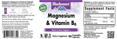 Photo of the Bluebonnet Magnesium & Vitamin B6 label