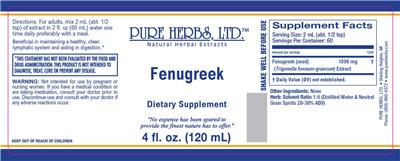 Photo of the Pure Herbs Fenugreek label