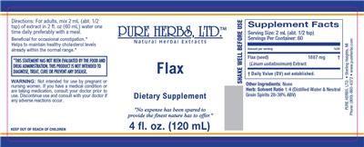 Photo of the Pure Herbs Flax label