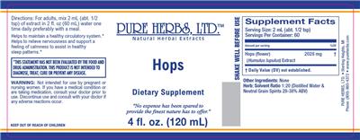 Photo of the Pure Herbs Hops label