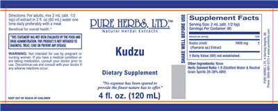 Photo of the Pure Herbs Kudzu label