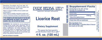 Photo of the Pure Herbs Licorice Root label