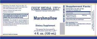 Photo of the Pure Herbs Marshmallow label