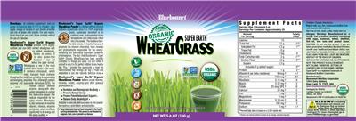Photo of the Bluebonnet Super Earth Organic WheatGrass label