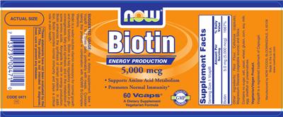 Photo of the NOW Biotin label