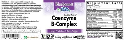 Photo of the Bluebonnet CellularActive Coenzyme B-Complex label