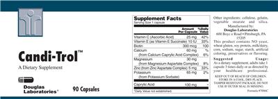 Photo of the Douglas Laboratories Candi-Trol label