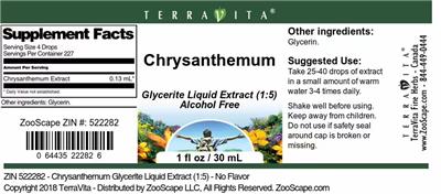 Photo of the TerraVita Chrysanthemum label
