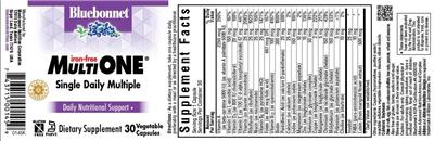 Photo of the Bluebonnet MultiOne Iron-Free label